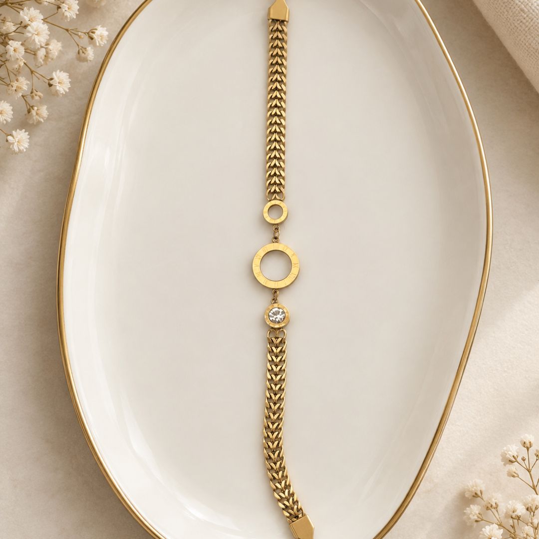 White Round Stone Bracelet